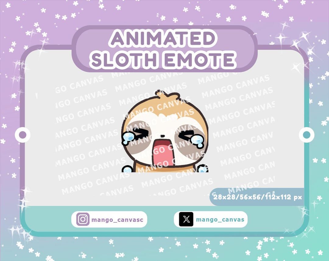 Animated Sloth Emote-cry Emote - Etsy