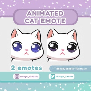 Animated White Cat Emote-Plink emote