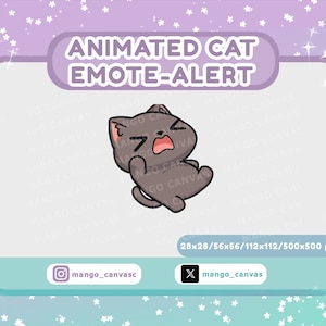 Animated Gray Cat Emote-Alert/ Tantrum Emote-Alert