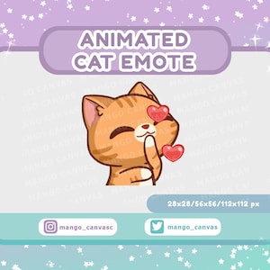 Geanimeerde oranje kat-emote-kus-emote
