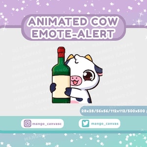 Animated Cow Emote Alert / Wine Emote-Alert