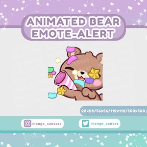 Emotemelding geanimeerde beer/feest-emote: