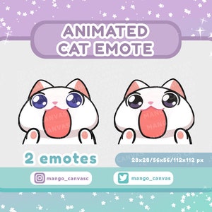 Geanimeerde witte kat-emote-lik-emote