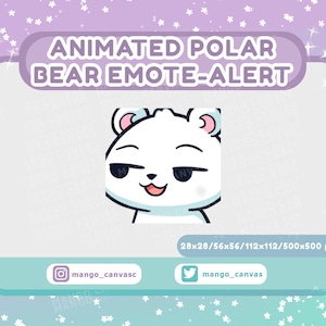 Animated Polar Bear Emote-Alert/Smirk Emote-Alert