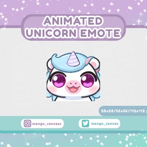 Geanimeerde eenhoorn-emote: nodders-emote