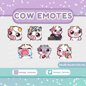 Twitch Emotes-Pink Cow Emotes Set 9