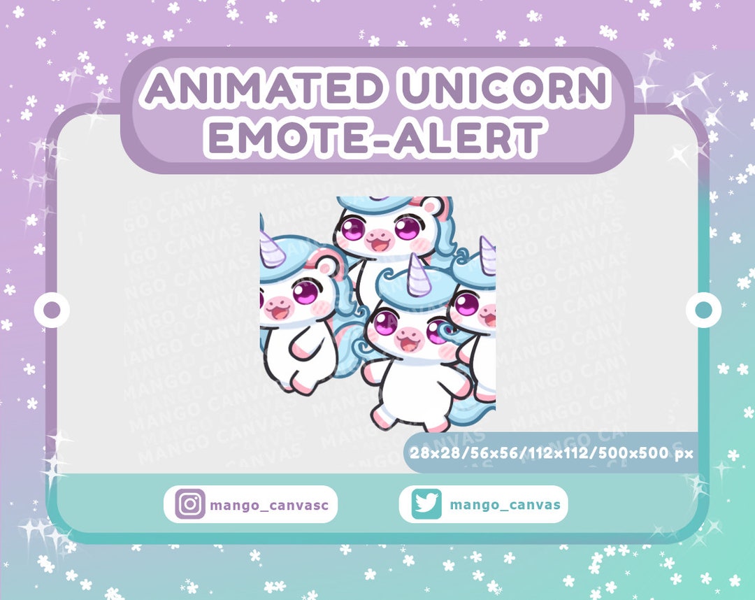 Animated Unicorn Emote-alert/raid Emote-alert - Etsy