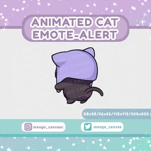 Geanimeerde zwarte kat-emotemelding/schud-emotemelding