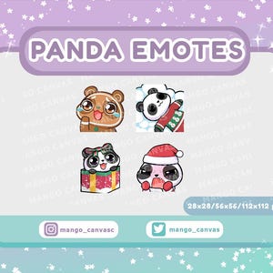 Conjunto de emoticones de panda para Navidad 2