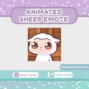Animiertes Schaf Emote-Blatt Emote