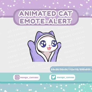 Emote Alerte animée chat blanc / Emote Alerte couverture