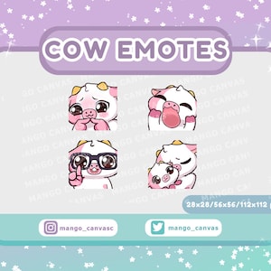 Twitch-emotes: set roze koe-emotes 11 inch