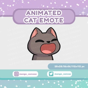 Animated Gray Cat Emote-Pop Emote