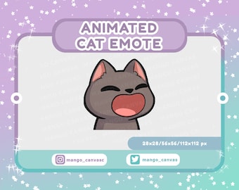 Emote de gato gris animado - Emote pop