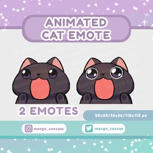 Emote lécher un chat noir animé
