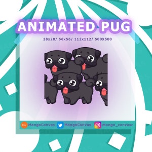 Animated Black Pug Emote-Alert