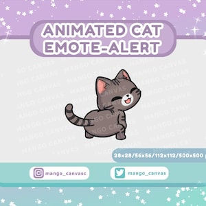Geanimeerde grijze gestreepte kat emotemelding/Twerk-emotemelding
