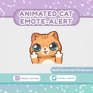 Alerta de gesto de gato naranja animado/Alerta de gesto de dedo medio