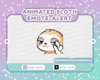 Animated Sloth Emote-Alert/ Clock It Emote-Alert