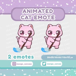 Emoticono animado de gato rosa: Emoticono limpio