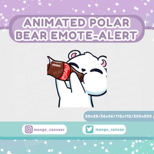 Geanimeerde ijsbeer-emote-waarschuwing/drank-emote-waarschuwing