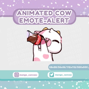 Animierte Pink Kuh Emote Alarm / Trink Emote Alarm
