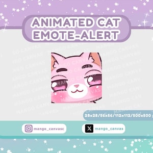 Animerad rosa katt-emote-varning/flin-emote #2