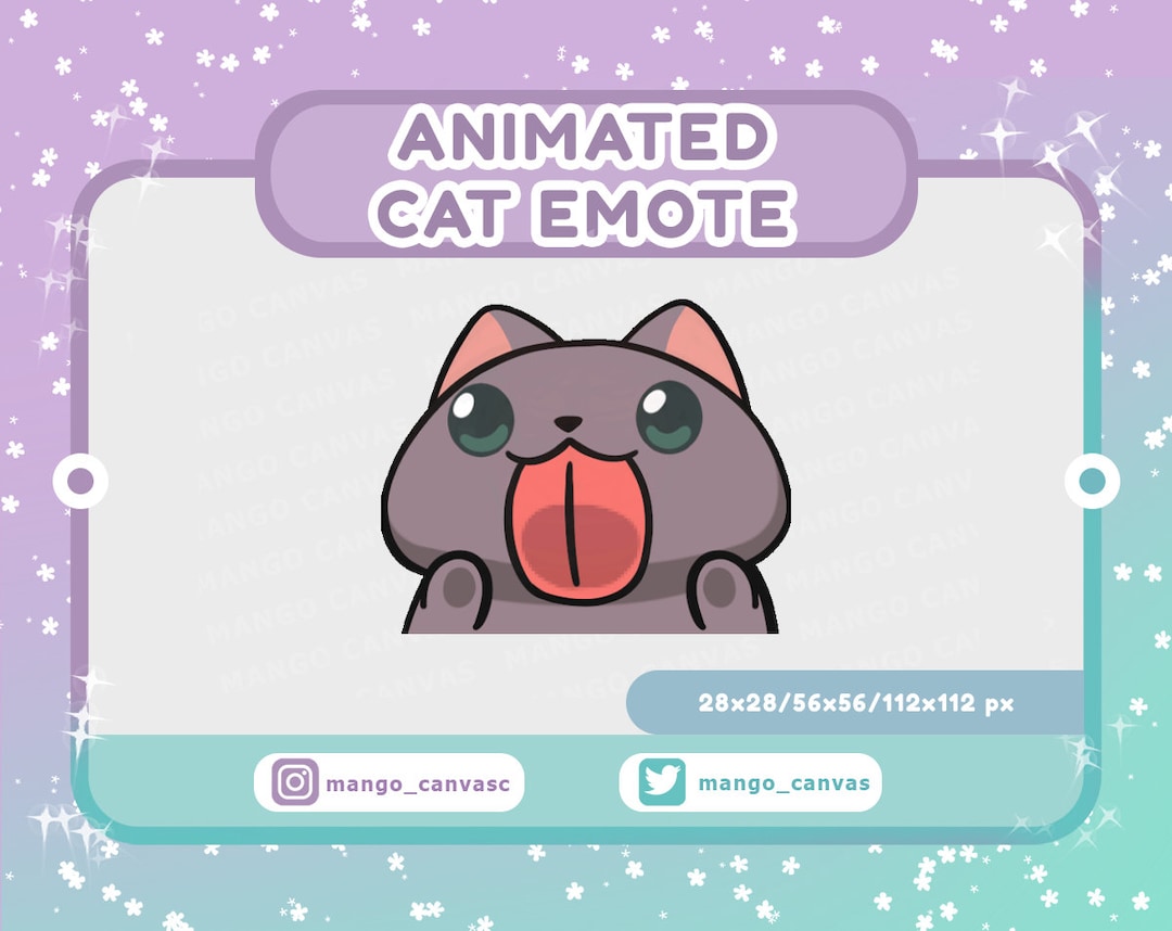 Animated Gray Cat Emotelick Emote Etsy
