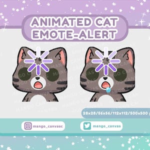 Animated Gray Tabby Cat Emote-Alert/Loading Emote-Alert
