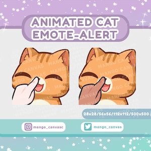Geanimeerde oranje kat emotemelding/boop-emotemelding