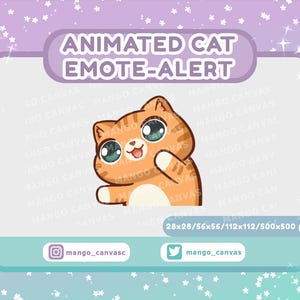 Geanimeerde oranje kat emote-waarschuwing/wiebel dans emote-waarschuwing