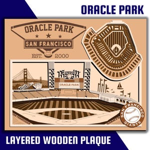 Oracle Park - Home of the San Francisco Giants - Layered Wooden Ballpark with San Francisco Skyline