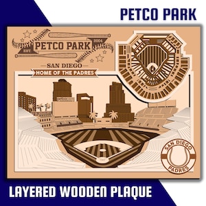 Petco Park - Home of the San Diego Padres - Layered Wooden Stadium with the Inside View of the Ballpark