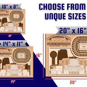 Neyland Stadium - Home of the Tennessee Volunteers - Layered Wooden ...