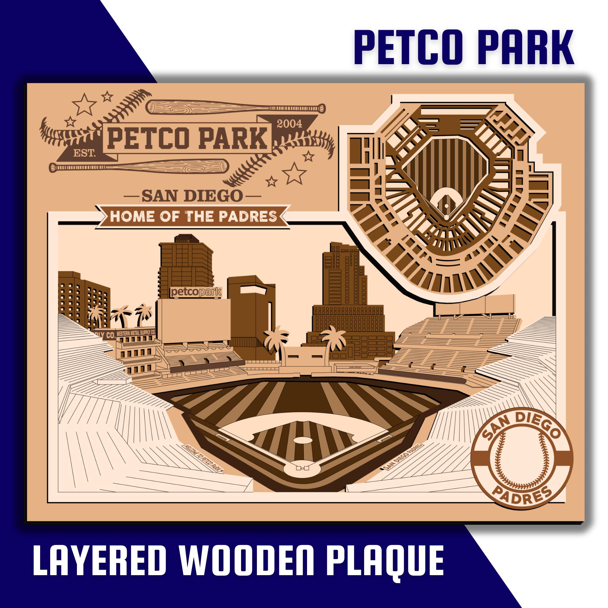 Petco Park - Home of the San Diego Padres - Layered Wooden Stadium
