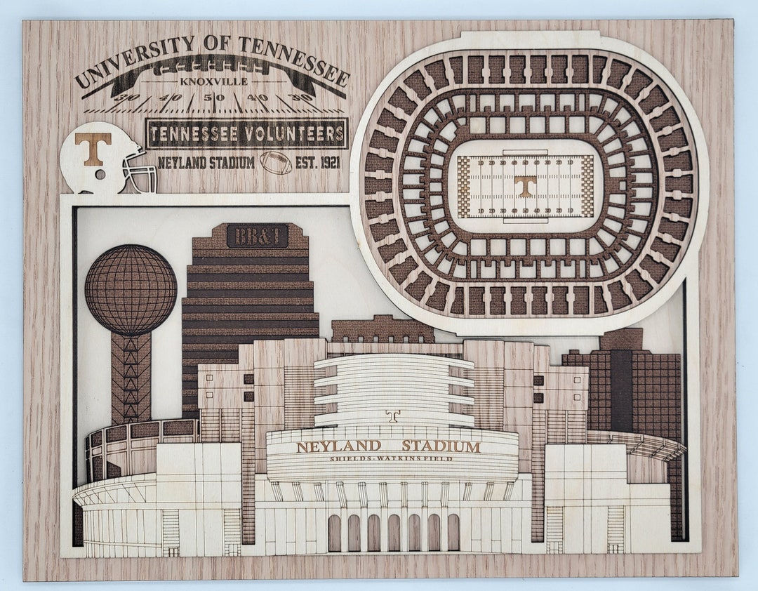 Neyland Stadium Home of the Tennessee Volunteers Layered Wooden Stadium ...