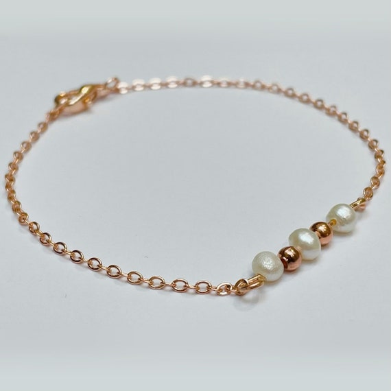 HUGE TOMATO Bracciale di perle rosa barocco perla 14k