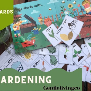 GARDENING • 16 Montessori Nomenclature cards • PDF Printable Cards • Preschool
