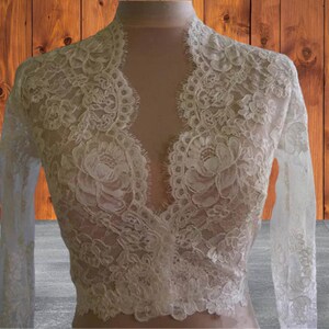 Lace bridal jacket, bolero for wedding dress, lace bolero, lace top,