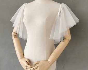 Tulle detachable sleeves, wedding accessories,  bridal gown sleeves