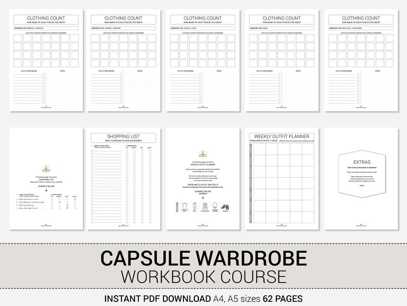 Simplify Your Style - Capsule Wardrobe Course Workbook - Closet ...