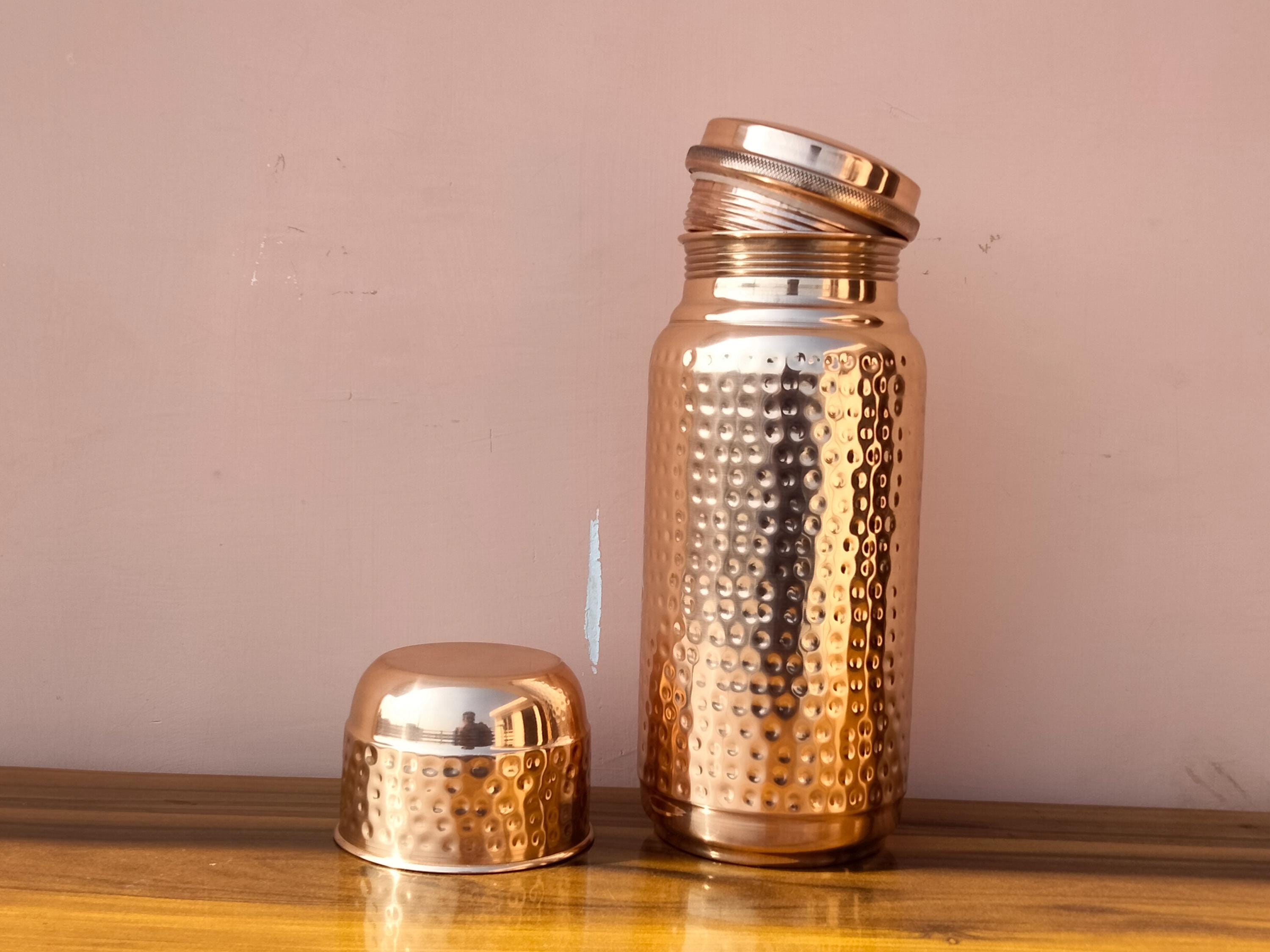 銅製水筒Copper Water Bottle 950ml D4 2点セット Set of 2 Pure Copper Water Bottles 950 ML Joint-Free Copper