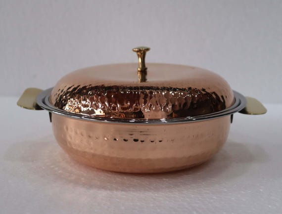 Handcrafted Copper Kadhai: Stainless Steel Indian Cooking Pot