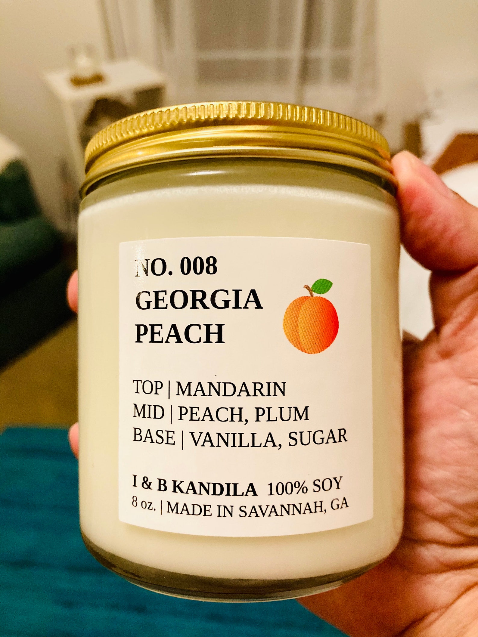 Peach Scented Candle 8 oz. Clear Glass Hand Poured Etsy