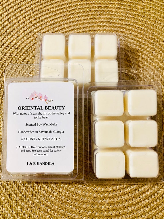 Oriental Beauty Wax Melts Scented Wax Melts 100% Soy Wax Melts Sea Salt All  Natural & Non Toxic 6 Count 2.5 Oz. 6 Cubes 