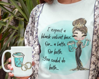 Verdienstelijk Audrey T-shirt. Audrey Hepburn Fan, Statement T-shirt, Vriendje, Trendy T-shirt, Breakfast at Tiffany's, Engagement Hint T-shirt