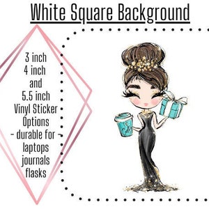 Audrey XL Vinyl Sticker on White Background, Vinyl Stickers, Laptop Sticker, Water Bottle Sticker, Audrey Hepburn Fan, Journal Stickers