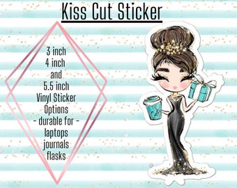 Audrey XL Vinyl Stickers Kiss Cut, Vinyl Stickers, Laptop Sticker, Water Bottle Sticker, Audrey Hepburn Fan, Journal Stickers, Decal