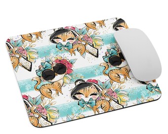 Cat Mouse Pad, Mouse Pad, Audrey Hepburn Cat, Computer Mouse Pad, Laptop Mouse Pad