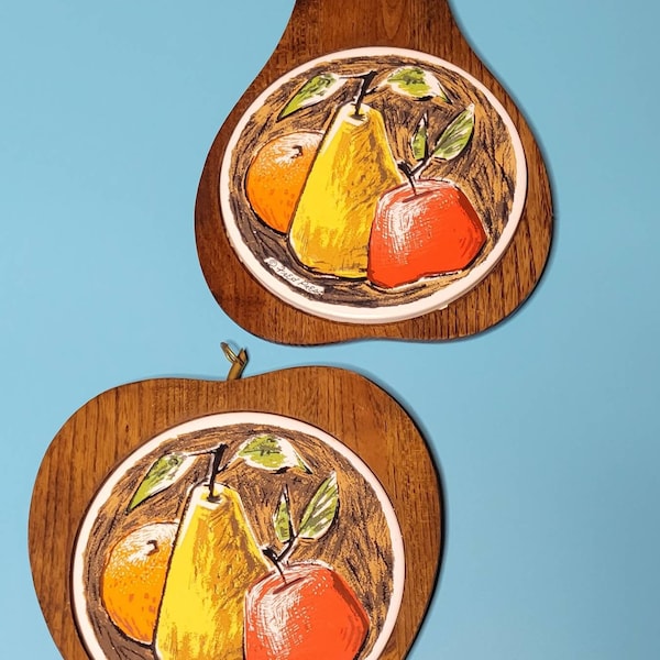 Fred Press Cheese Boards  Pear and Apple shaped (set of 2 ) -1960s